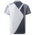 thumbnail image 4 of Chiccall Mens Colorblock Zip Shirts Short Sleeve Casual Striped Stylish Shirts Gray XL, 4 of 5