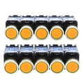 thumbnail image 1 of 10 Pcs BEM38-11DS(LA38) Self Lock Flat Button Switch 22mm with Indication Light(Yellow), 1 of 10