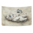thumbnail image 5 of WOBOGO Cat Plays with Butterfly Tapestry 80×60in Home Living Room Bedroom Wall Hanging Ornaments, 5 of 10