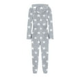 thumbnail image 4 of ATOGUTA Girls Fleece Pants Unisex Kids Fleece Hooded Jumpsuits Long Sleeve Rompers Sleepwear Outfits Size 5T-15, Gray, 4 of 5