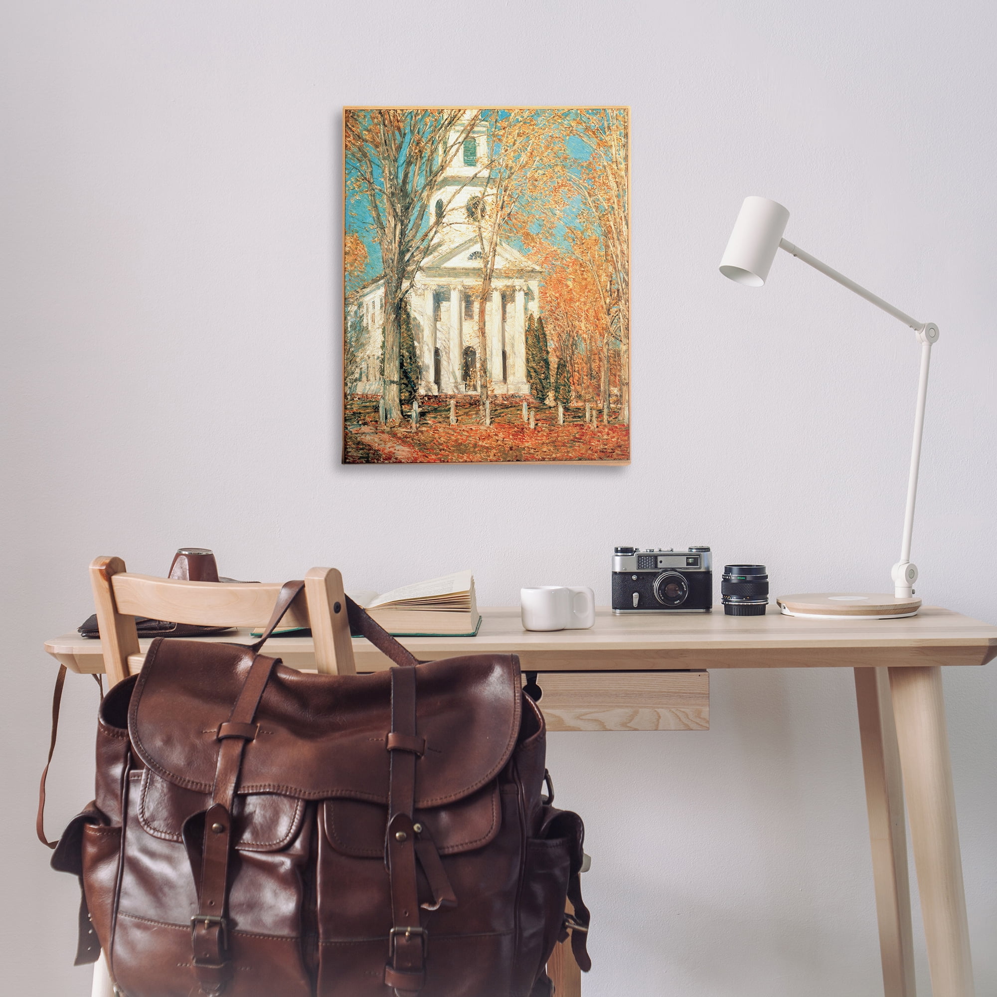 Stupell Industries Classic Church At Old Lyme Buildings & Architecture Painting Wrapped Canvas Art Print Wall Art, 30 x 40