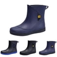 thumbnail image 3 of XIMIN Rain Overshoes for Women Mens Low Top Rubber Shoes Outdoor Work Fishing Car Wash Rubber Rain Shoes Casual Fashion Footwear (43, Navy), 3 of 5