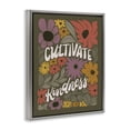 thumbnail image 4 of Stupell Industries Groovy Cultivate Kindness Plants & Flowers Painting Gray Floater Framed Canvas Art Print Wall Art, 25 x 31, 4 of 10