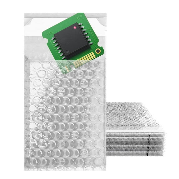 Clear Bubble Out Bags, 4 x 5.5 Inches. Pack of 400 Polyethylene Self Seal Bubble Pouches. Cushioning Clear Bubble Bags for Packing. Clear Bubble Envelopes. Clear Bubble Out Pouches