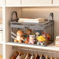 thumbnail image 4 of Large Clear Storage Bin with Zipper & Handles, Organizer for Bedding, Seasonal Clothes & Home Organization, Zippered Storage Totes Clear Storage Bags, Space Saving,Blue + Gray, 4 of 9