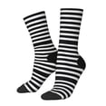 thumbnail image 1 of Balery Black And White Stripes Calcetas Largas con Estampado para Hombre y Mujer – Suaves y Transpirables, Talla Única (US 5-11), 1 of 6
