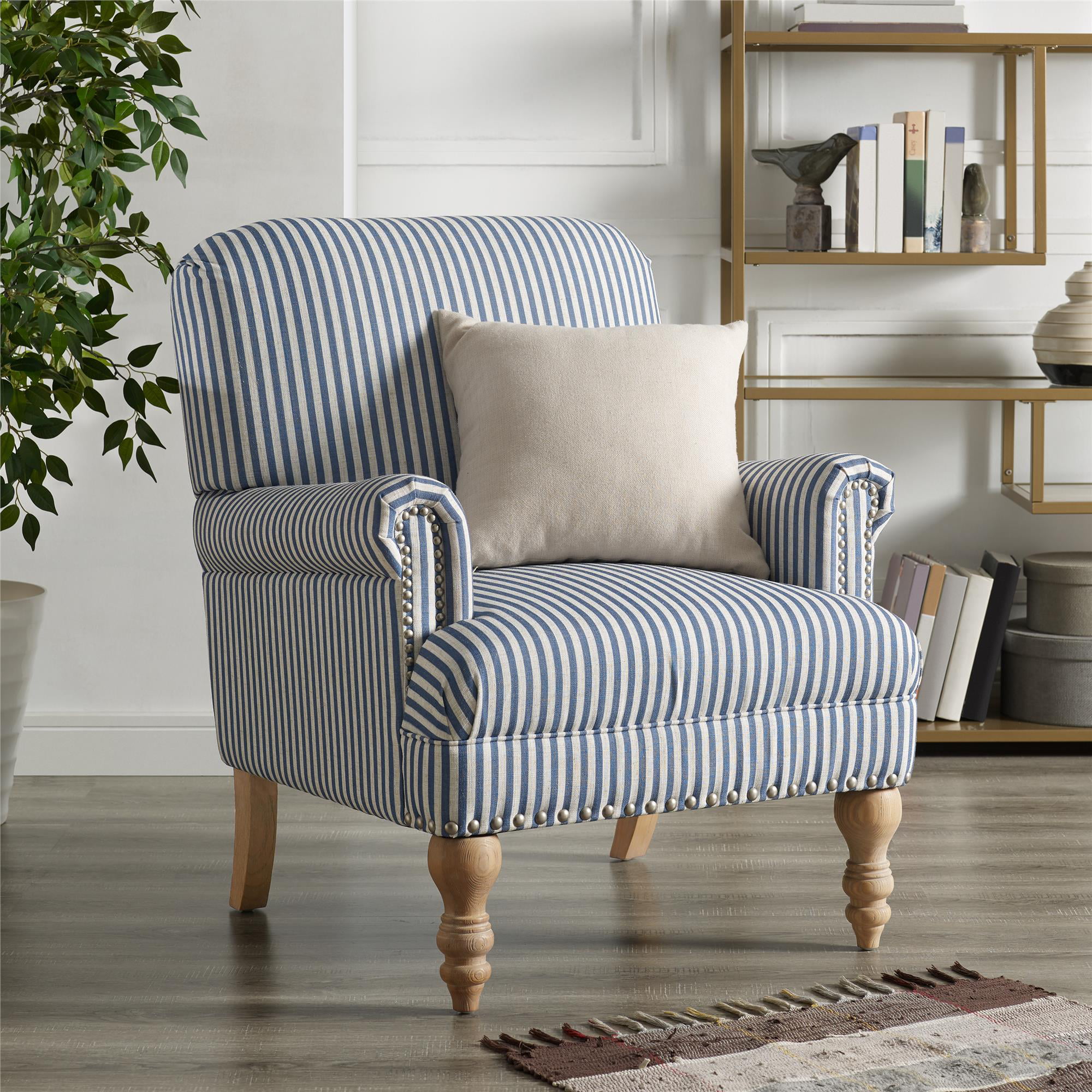 Dorel Living Jaya Accent Chair, Blue Stripe - Walmart.com