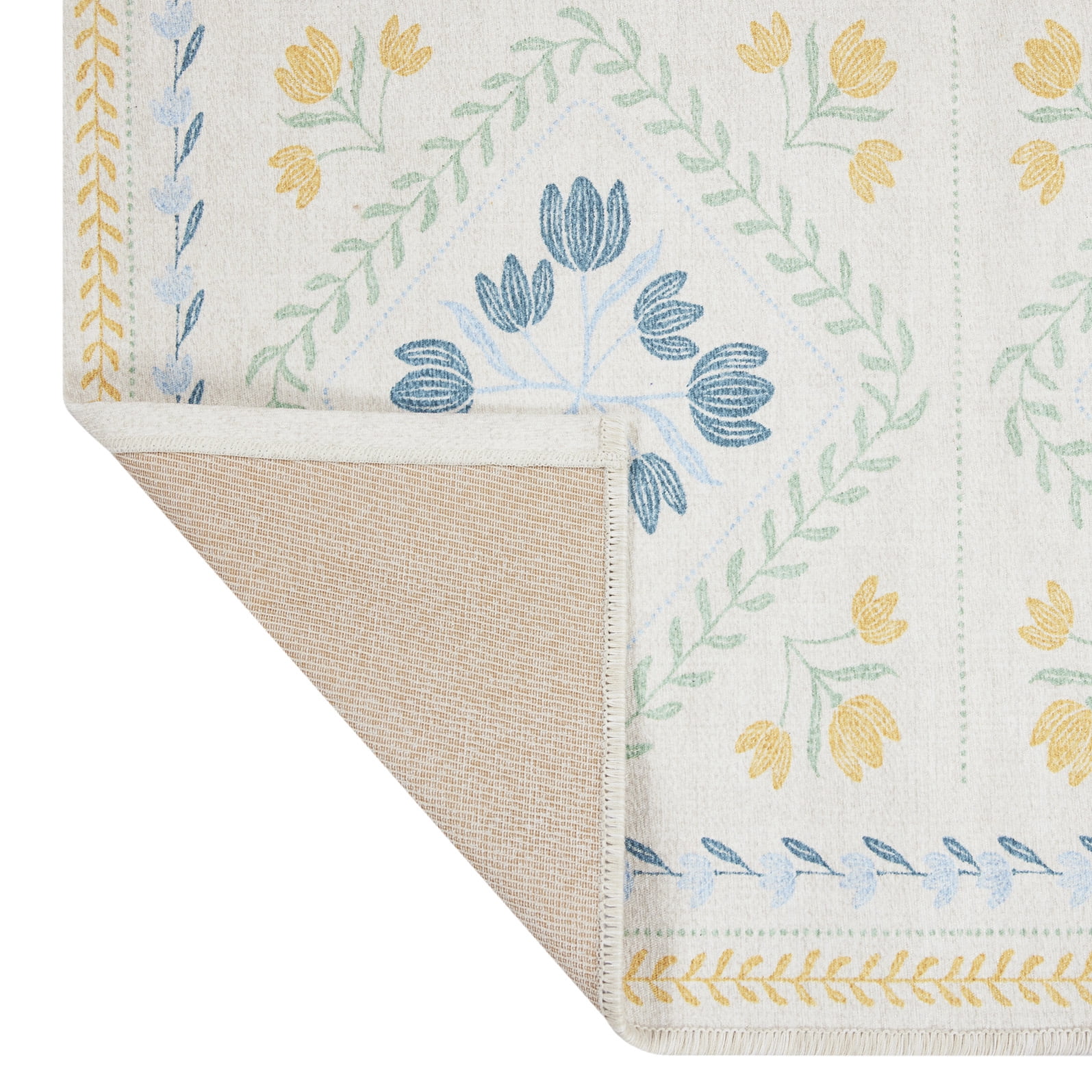 Better Homes & Gardens Soliel Floral Area Rug, Blue & Yellow, 5' x 8'', Recommended for Living Rooms and Bedrooms