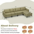 thumbnail image 4 of Costway Modular L-shaped Sectional Sofa w/ Reversible Chaise & 4 USB Ports Green, 4 of 10