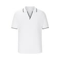 thumbnail image 4 of Homadles Mens polo Shirt Soft Pique polo Tee Solid Casual Short Sleeve Lapel Golf Shirt White Size 2XL, 4 of 6
