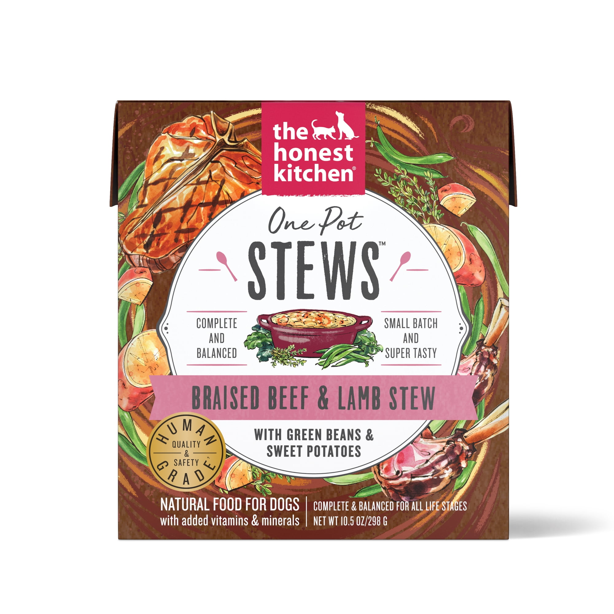 The Honest Kitchen One Pot Stews: Braised Beef & Lamb Stew with Green Beans & Sweet Potatoes Wet Dog Food, 10.5 oz x1