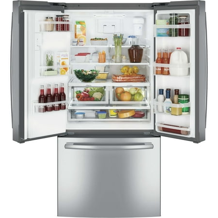 GE - 23.6 Cu. Ft. French Door Refrigerator - Stainless steel