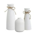 thumbnail image 4 of Juego de 3 jarrones de cerámica con flores, jarrones de porcelana, elegantes jarrones decorativos. Blanco, 4 of 9