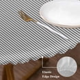 thumbnail image 3 of Gray Striped Round Tablecloth, Fitted Table Cover with Elastic for 36"-44" Round Tables, Modern Minimalist Vertical Stripes Lines Table Cloth Outdoor Indoor Dinning Party Waterproof Tablecloths, 3 of 7