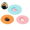thumbnail image 3 of Cup Cover 3PCS Orange Pink Blue Cup Lid Set Cute Kitty Ears Design Cup Cover with Spoon Clip Silicone High and Low Temperature Resistant Water Cup Lid, 3 of 8