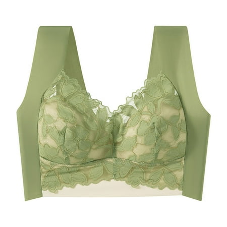 Audhol Lace Bralette Women s Bra for Small Breasts Beautiful Back Big Breasts Small Thin Soft and Skin Friendly Bralettes for Women Lace Green 2L