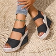 thumbnail image 6 of Bkhluea Women Wedge Heel Sandals Open Toe Ankle Strap Platform Shoes for Summer Party Wedding Beach Casual Daily Wear, 6 of 7