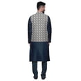 thumbnail image 3 of Atasi Ethnic Dupion Silk Kurta Pyajama Set With Printed Nehru Jacket For Mens, 3 of 3