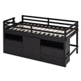 thumbnail image 4 of Tcbosik Twin Size Low Loft Bed with Underneath Storage, Wooden Loft Bedframe w/Ladder and Guardrail for Home Bedroom Dorm, Espresso, 4 of 9