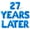 Blue, variant on Letter Balloons - 27 YEARS LATER 16" Inch Alphabet Letters Foil Mylar Balloon 27th Birthday Party Banner (Black)