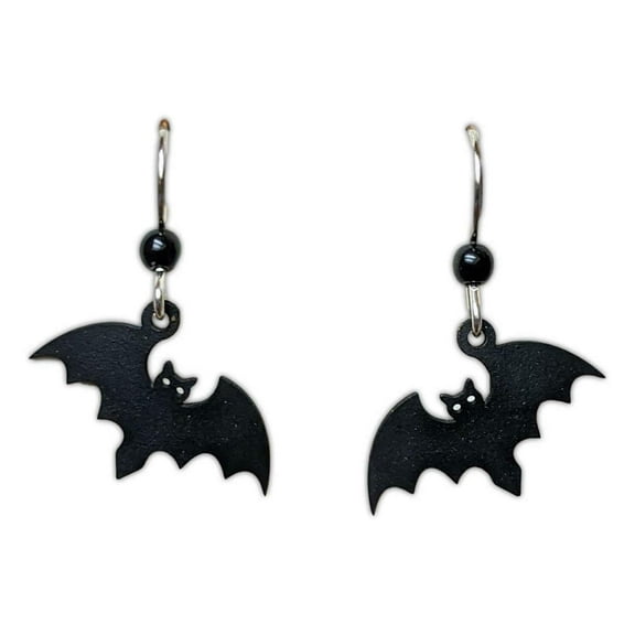 BLACK BATS Hypo-Allergenic Earrings, Sterling Silver Plated, by Sienna Sky