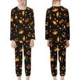 thumbnail image 2 of Renewold 11-12 Youth Boo Pajama for Jogger Sleep Soft Pullover Tops & Long Pant Set of 2 Warmth Leisure Sleep Nightclothes Shirt Cozy Sleepwear Clothing,Halloween Day, 2 of 5