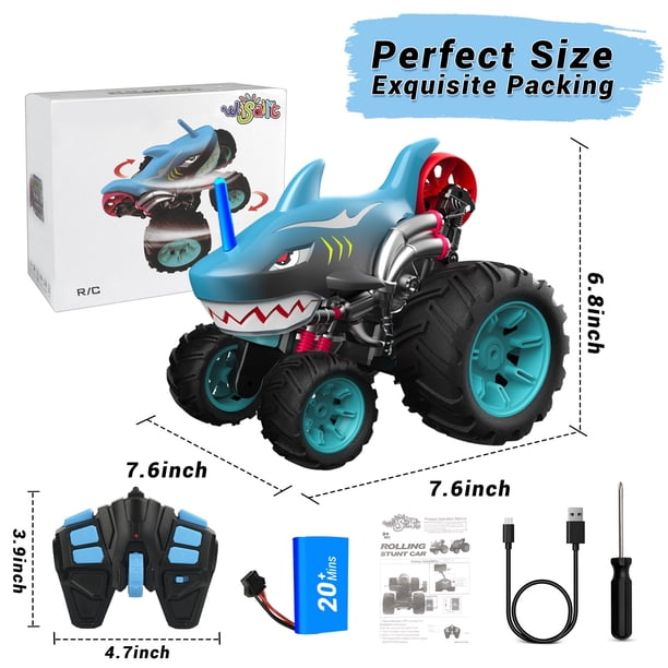 Wisairt Remote Control Monster Truck,1:16 4WD Shark RC Car with