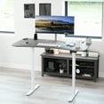 VIVO Electric 63” x 32” Standup Desk, Dark Gray Table Top, White Frame