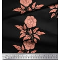 thumbnail image 2 of Soimoi Crepe Silk Fabric Leaves & Floral Artistic Printed Craft Fabric by the Yard 42 Inch Wide, 2 of 3