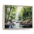 thumbnail image 2 of Designart "Hidden Gem Of The Forest II" Landscape Forest River Floater Framed Canvas Wall Art, 2 of 5