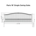 thumbnail image 2 of ALEKO Steel Single Swing 18 x 6 feet Black Driveway Gates Paris Style, 2 of 9