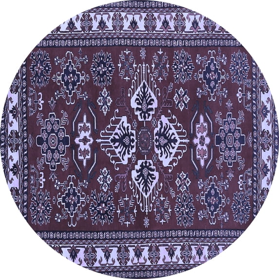 Ahgly Company Machine Washable Indoor Round Persian Blue Traditional Area Rugs, 7' Round