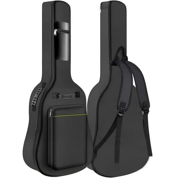 GYTY Premium 41-Inch Waterproof Acoustic Guitar Gig Bag with Curved Shoulder Pads, Dual Handles & Two-Way Pull Head – Durable Polyester Fabric, Black, Padded Interior for Maximum Protection