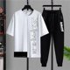 thumbnail image 3 of Camiseta de hombre de alta calidad, conjuntos de pantalones superiores, ropa informal para hombre, oferta básica, venta al por mayor, pantalones gráficos de estilo coreano, 5xl de algodón, 3 of 5