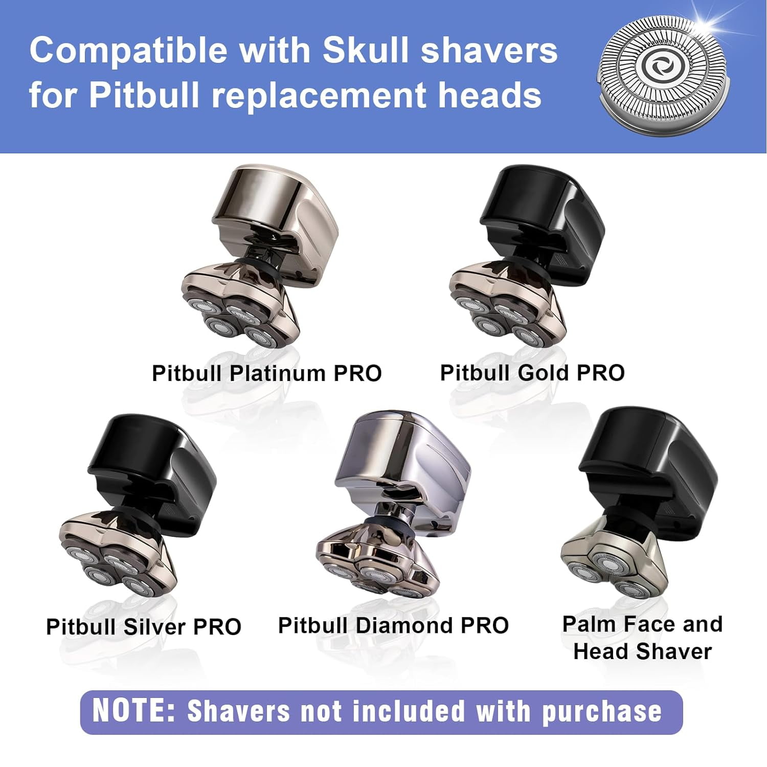 4pcs Shaver Replacement Blades,Compatible with SKUL*L Shaver Pitbull Gold pro Shaver Replacement Blade