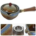thumbnail image 4 of Tetera de cerámica china, tetera de kungfú con rotación de 360 ​​grados, tetera portátil de viaje, tetera de porcelana con madera, 4 of 5