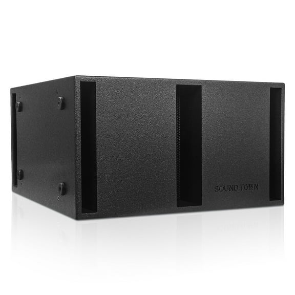 Sound Town CARME Series Dual 12" 1600W Passive PA DJ Subwoofer with Folded Horn Design, Birch Plywood, Black, for Lounge, Club, Bar, Theater, Restaurant, Church (CARME-212S)