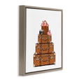 thumbnail image 3 of Stupell Industries Stacked Luggage with Floral Handbag Brown Framed Floater Canvas Wall Art, design by Amanda Greenwood, 3 of 9
