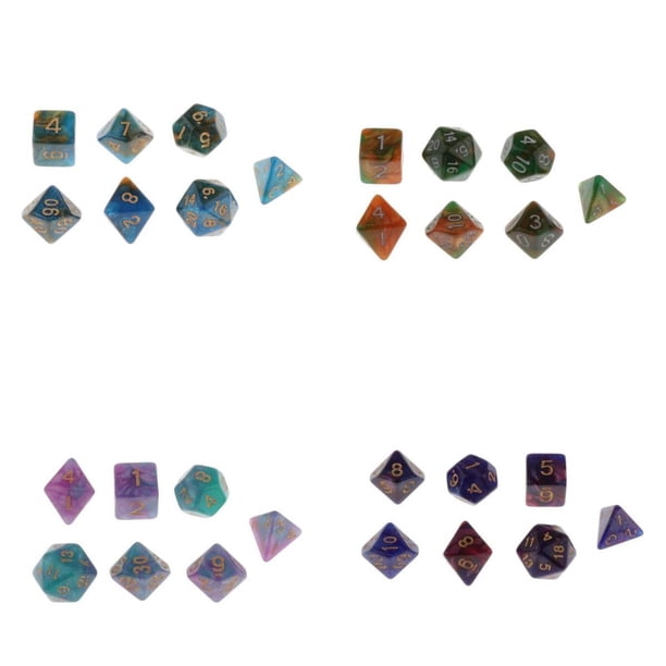 28 Piezas / Paquete De Dados Poliédricos D8 D10 D12 D20 Para Juegos DnD