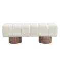 thumbnail image 4 of 50"Upholstered Dining Bench, No-Assembly End of Bed Entryway Bench Ottoman for Bedroom Living Room, 300 LBS Weight Capacity (Beige), 4 of 9