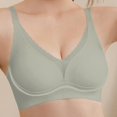 thumbnail image 4 of Gymayou Women Seamless Wireless T-Shirt Bra Deep V Neck Comfort Everyday Lingerie Adjustable Thin Strap Smooth Support Bralette No Underwire Soft Green XL, 4 of 6