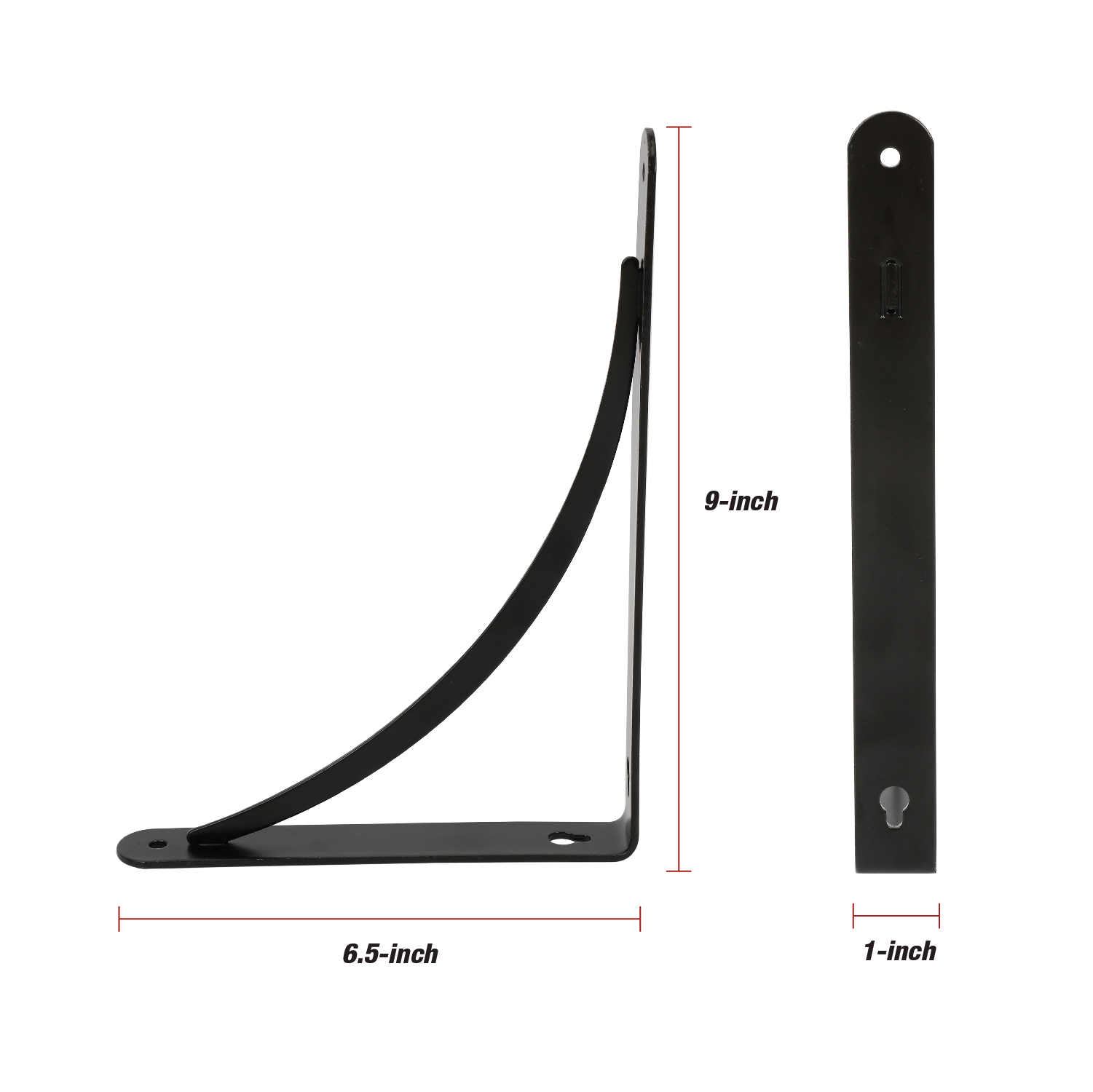 Hyper Tough 9" X 6.5" Curved Shelf Bracket, Black