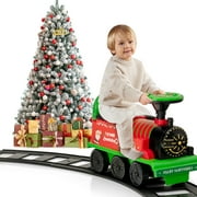 Coelon Electric Ride On Train Toy with Tracks, 6V Battery Powered Train Toy with Lights & Music Green