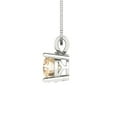 thumbnail image 3 of 1.0 ct Brilliant Round Cut Solitaire Natural Morganite 18K White Solid Gold Everyday Affordable Designer Necklace Pendant with 16" Chain, 3 of 6