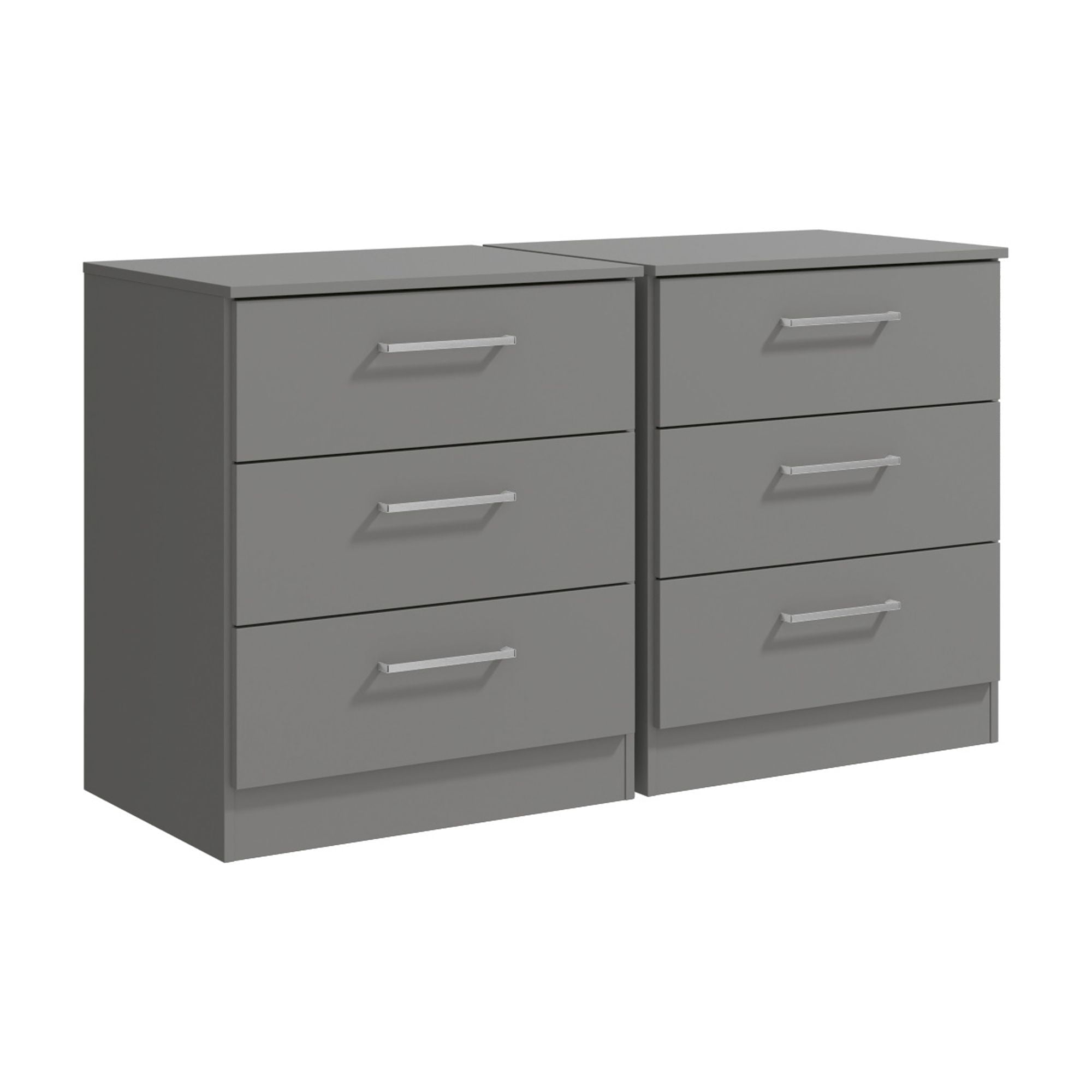 Kappesberg Jolyne 3-Drawer (Set of 2) Dresser Combo, Modern Bedroom Storage, for Adults and Teens, Gray