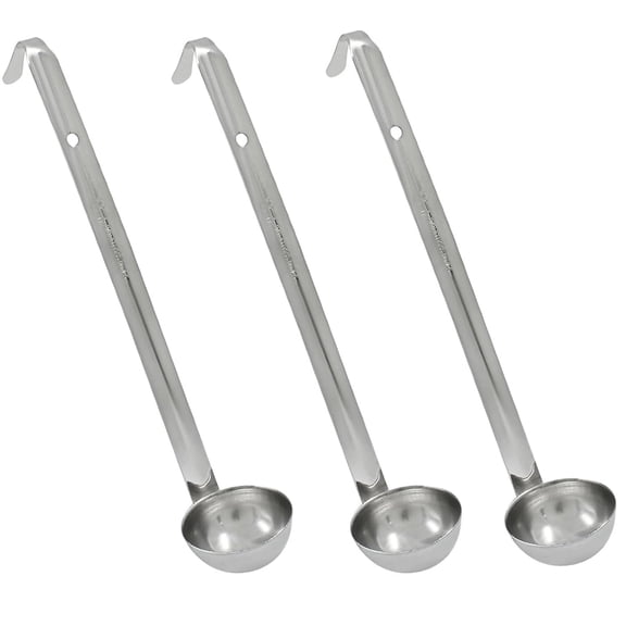 3 Pcs 1 oz Soup Ladles Set,Bexikou Kitchen Cooking Serving Ladle,Stainless Steel Ladles with Long Handle for Serving, Cooking, Stirring, Portioning Kitchen Restaurant Accessories