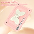 thumbnail image 3 of FJLBDE Case for Samsung Galaxy Tab S8 Plus/S7 FE/S7 Plus 12.4 Inch with Butterfly Stand, Shockproof Protective Tablet Cover with Pencil Holder Shoulder Strap for Kids Girls, Beige Pink, 3 of 7
