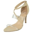 thumbnail image 1 of Delicious Women Stiletto High Heels Ankle Multi Clear Straps Open Peep Toe Lulu-S Nude Beige Patent 5.5, 1 of 3