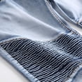 thumbnail image 4 of Cameland Men's Ripped Denim Trunks Stretchy Washed Jeans Trunks Cut-off Classic Fit Biker Jeans Trunks, 4 of 9