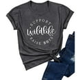 thumbnail image 2 of B91xZ Womens T-shirts Mode Automne Été Solide Pull Col Rond à Manches Courtes Tops, Gris L, 2 of 2